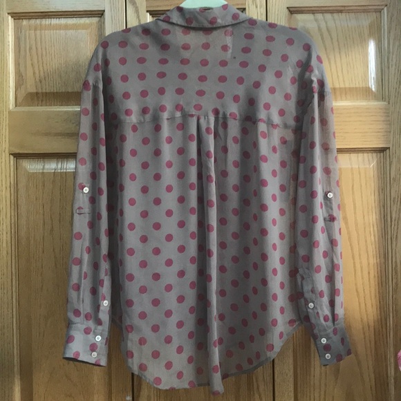 Free people long sleeve polka dot blouse sz S - Picture 5 of 7